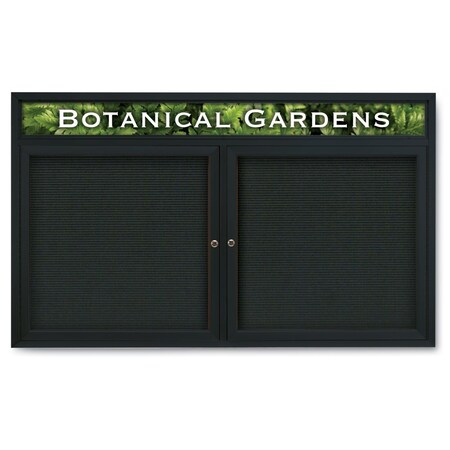 United Visual Products Indoor Enclosed Combo Board, 42"x32", Black Frame/White Porc & Apricot UVCB4232B-WHTPORC-APRICOT